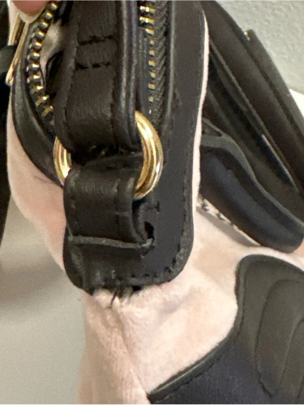 Juicy Couture Pink and Black Crest Satchel with Heart Charm